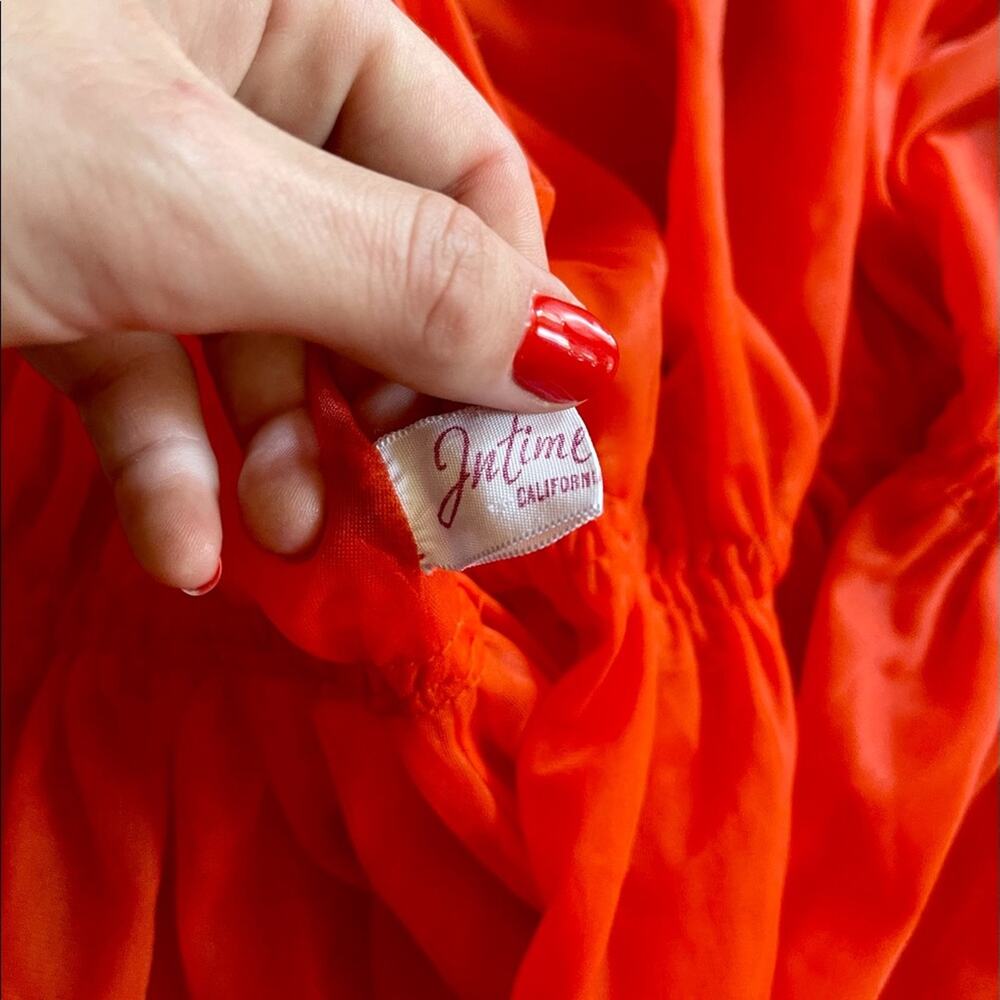 60s Vintage Sheer Nylon Orange Robe by Intime California - Picture 6 of 10
